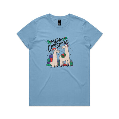 Who needs reindeers? Hook up an alpaca. - Kids Youth T shirt - Womens Maple Tee Thumbnail