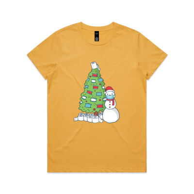 Dump the coal Santa, we need toilet paper - Womens Maple Tee Thumbnail
