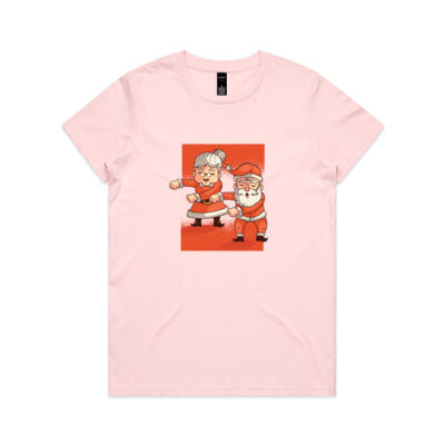 Dabbing Santa and Mrs Claus - Mens Staple T shirt - Womens Maple Tee Thumbnail