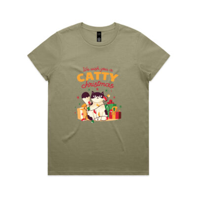 We wish you a catty Christmas - Mens Staple T shirt - Womens Maple Tee Thumbnail