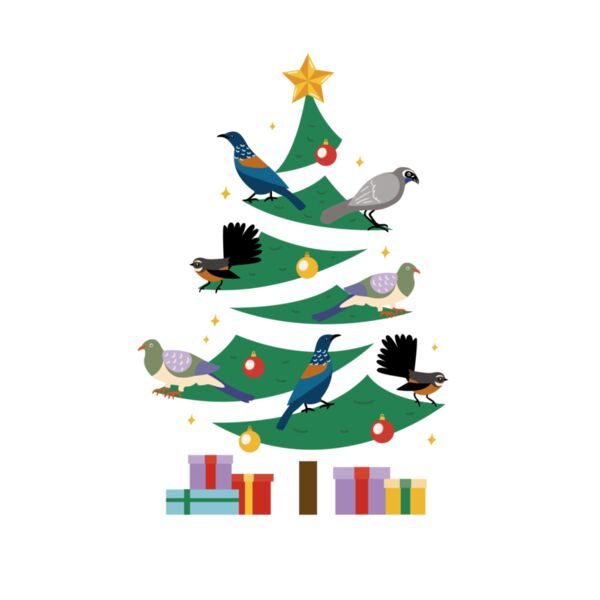 NZ birds on a Christmas tree Thumbnail